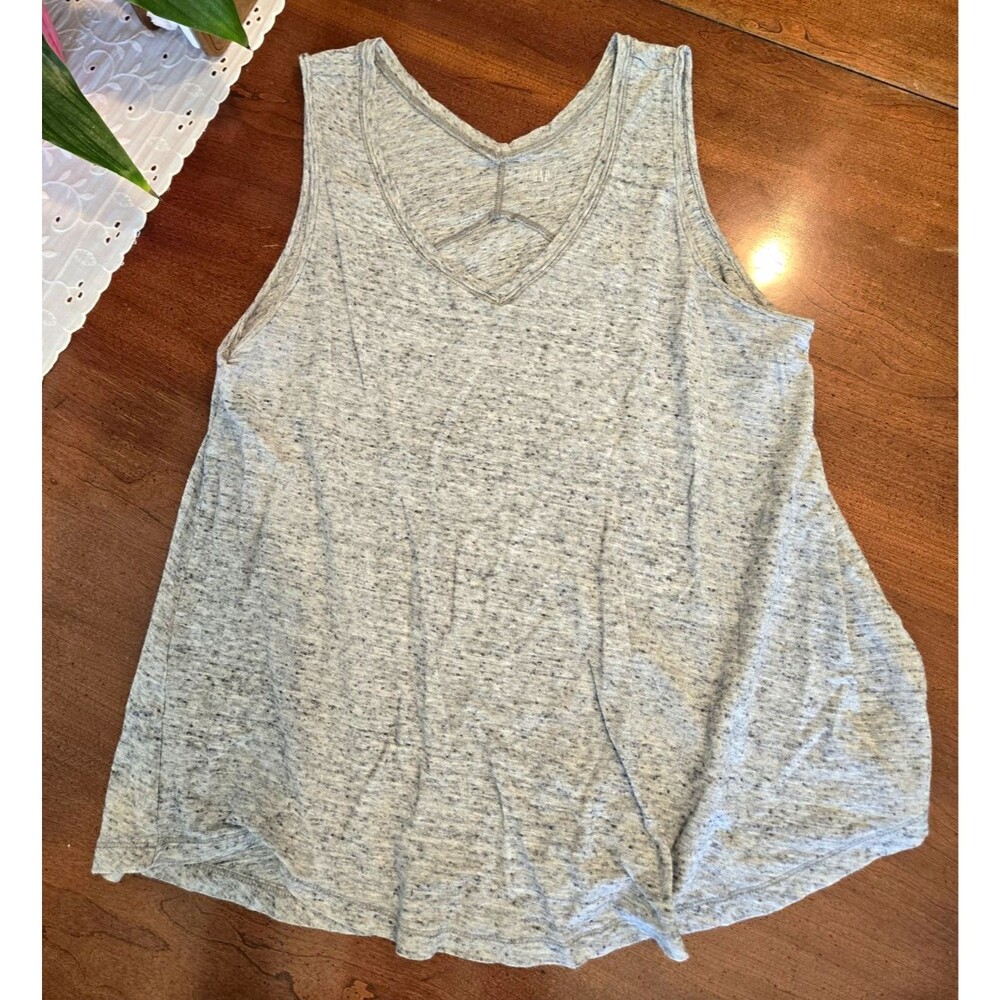 Gap Women's Gray Heathered Scoop Neck Sleeveless Knit Tank Top Size M
